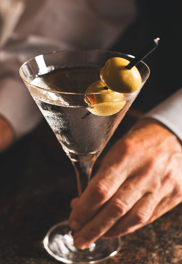 close up shot of martini